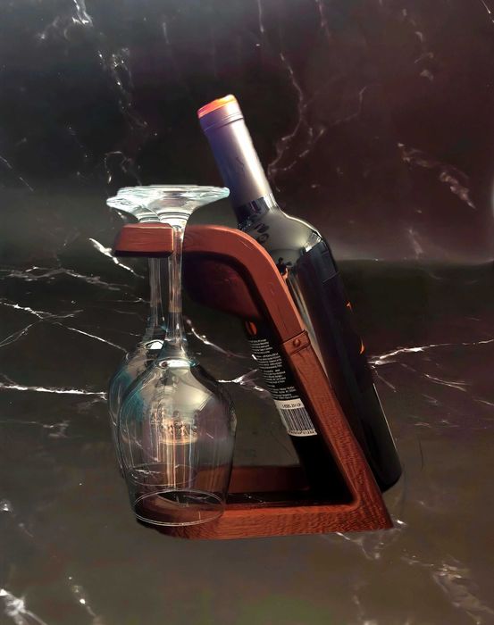 Stojak BALANS – Magiczna Półka na Butelkę Wina i Kieliszki