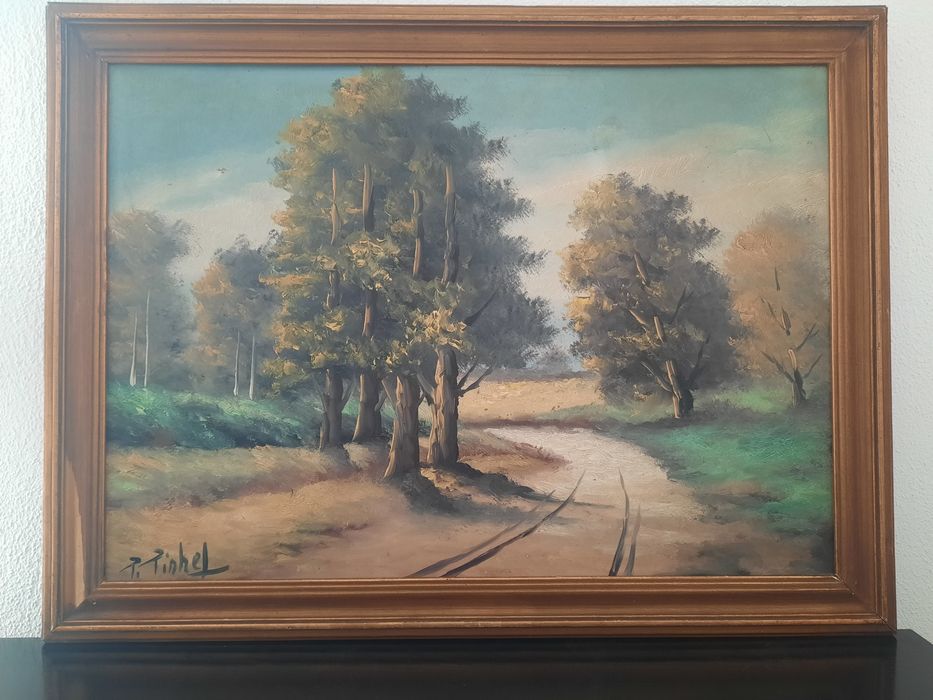 2 quadros antigos pintados a óleo