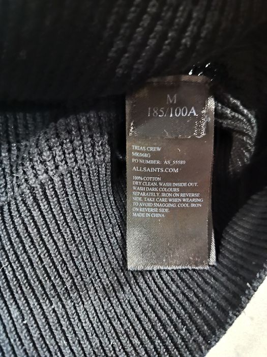 Sweter męski Allsaints Trias Crew roz. M bluza bawełna 100%