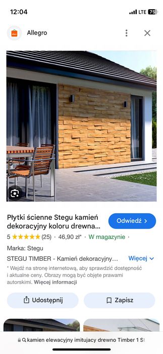 Kamień elewacyjny imitujący drewno