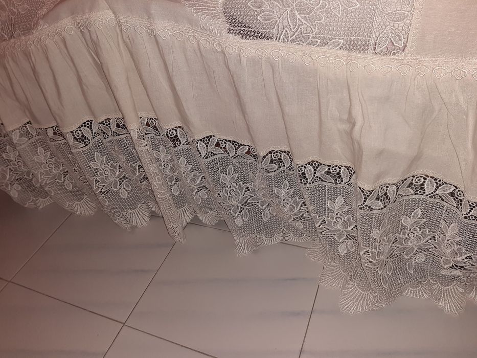 Colcha e lençol de linho