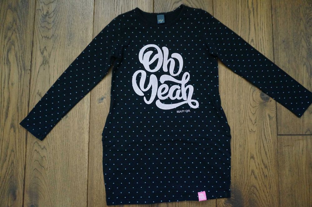 Sukienka bawełniana dziewczęca dł. rękaw rozm.128