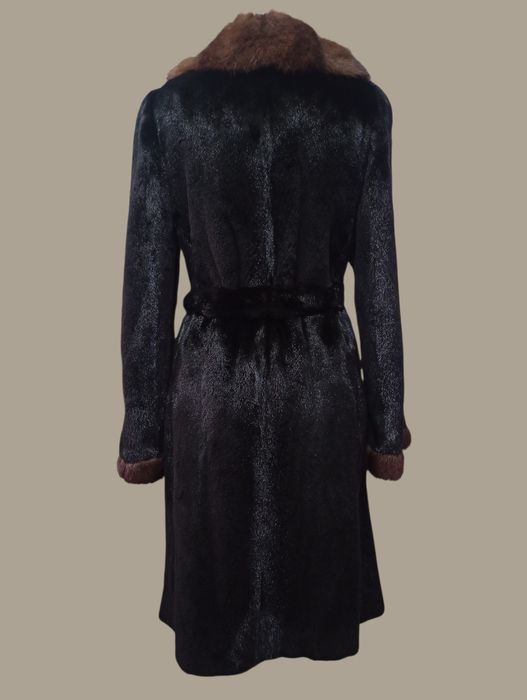 Mink. Дл 100см. Норковая шуба с соболем. Натуральная шуба
