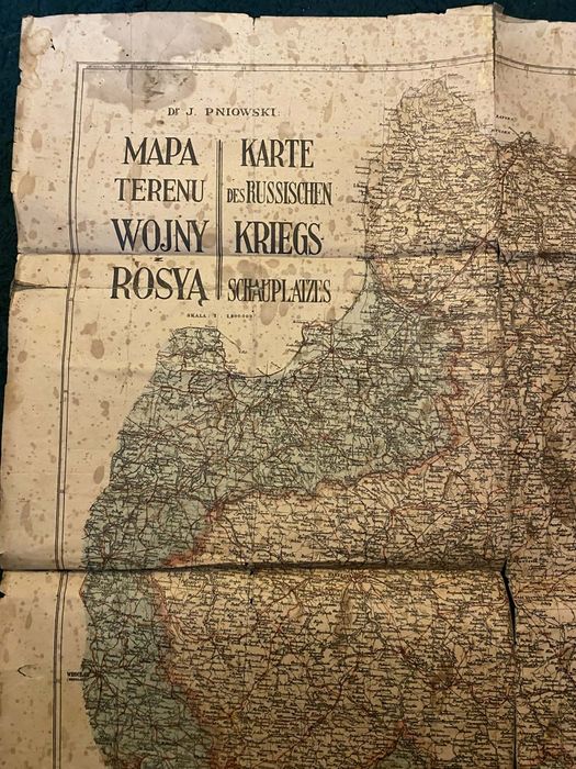 Przedwojenna mapa terenu wojny z Rosją