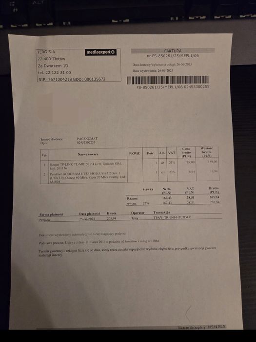 Nowy Router tp-link tl-mr150 4G LTE na kartę sim Gwarancja