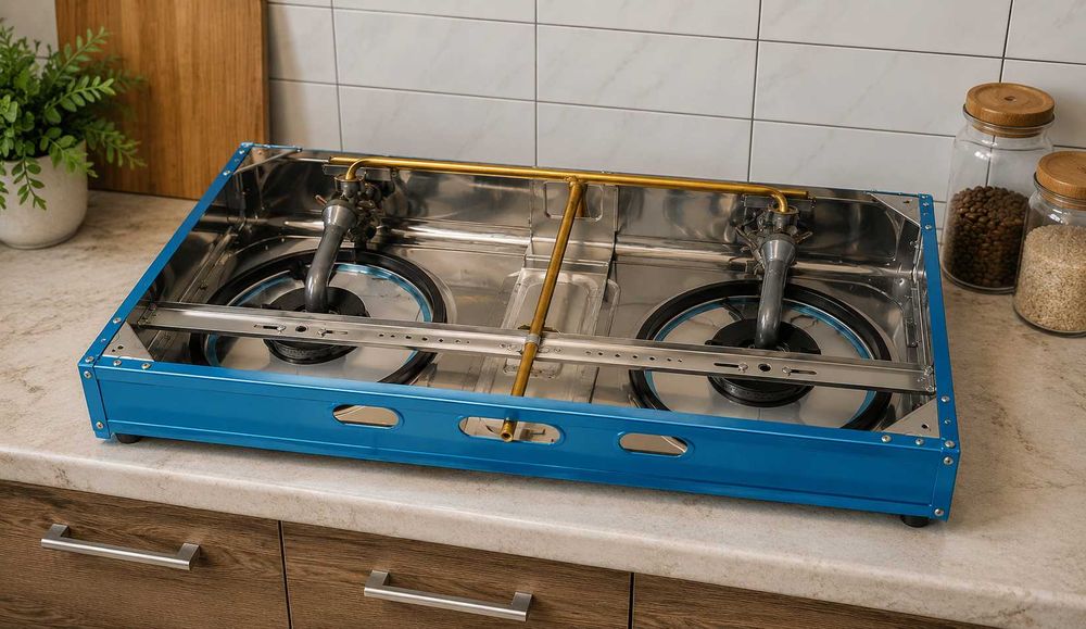 Газова плита, газовая плитка, таганок, настільна, варильна поверхня, кухонна плита, нержавіюча сталь, автопідпал, під балонний газ 2-3 конфорки Акція!