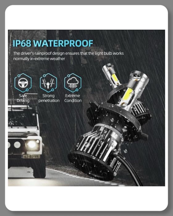 Знижка! LED лампи 6000k H1, H3, H4, H7, H8, H11, HB3, HB4, H27, T10!