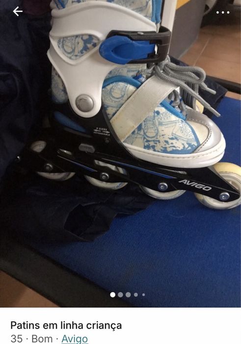 Patins em linha tamanho 35, ajustaveis