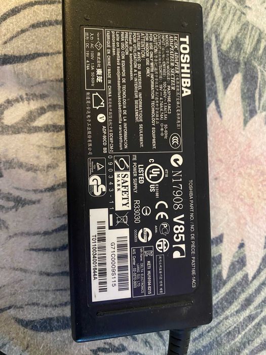 Oryginalna ładowarka zasilacz TOSHIBA 19V 4,74A - PA3716E-1AC3