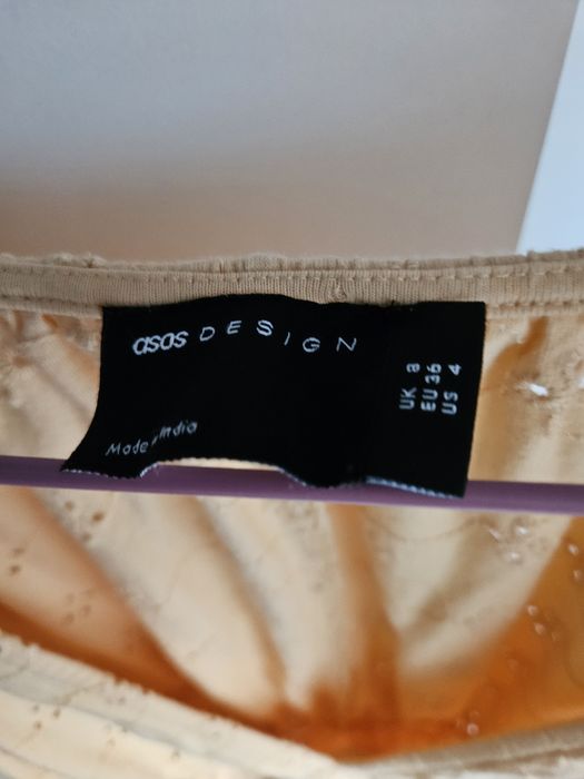 Asos sukienka na lato brzoskwiniowa azurowa S 36