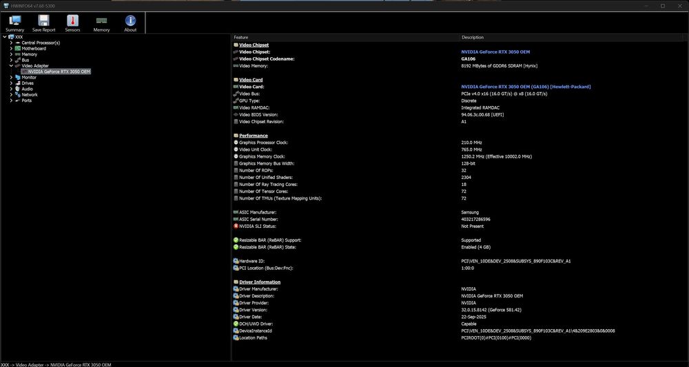 Нова відеокарта HP Nvidia GeForce RTX 3050 OEM 8gb