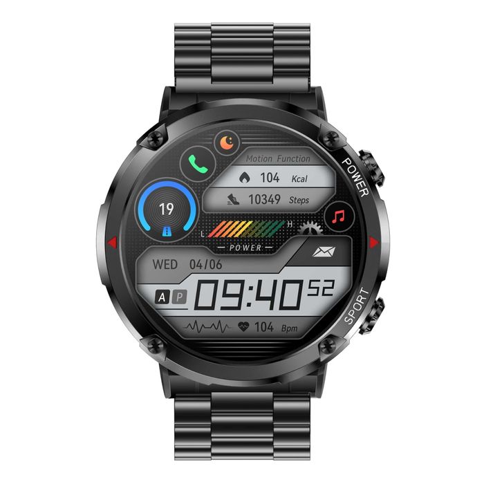 smartwatch gravity gt21-1+ czarny pasek silikonowy