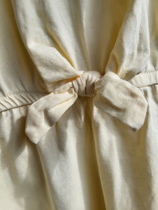Sukienka dziewczęca letnia żółta pastelowa bawełniana H&M