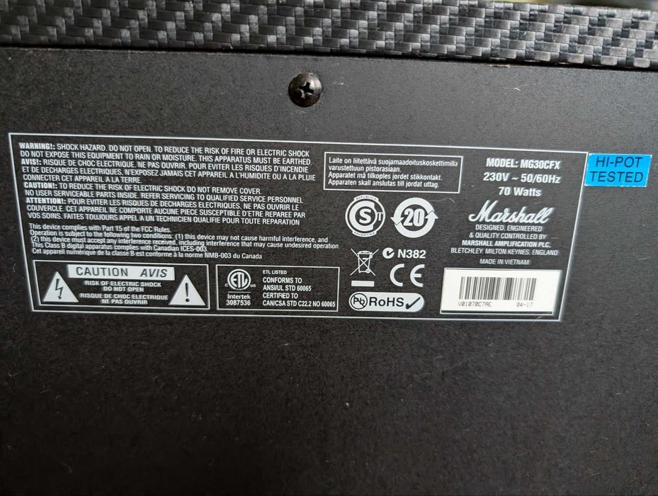 Комбопідсилювач гітарний Marshall MG30CFX