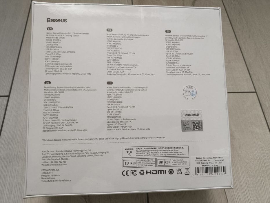 USB Type-C хаб Baseus 17in1 Union Joy Pro, 4 Screen, док станция 120W