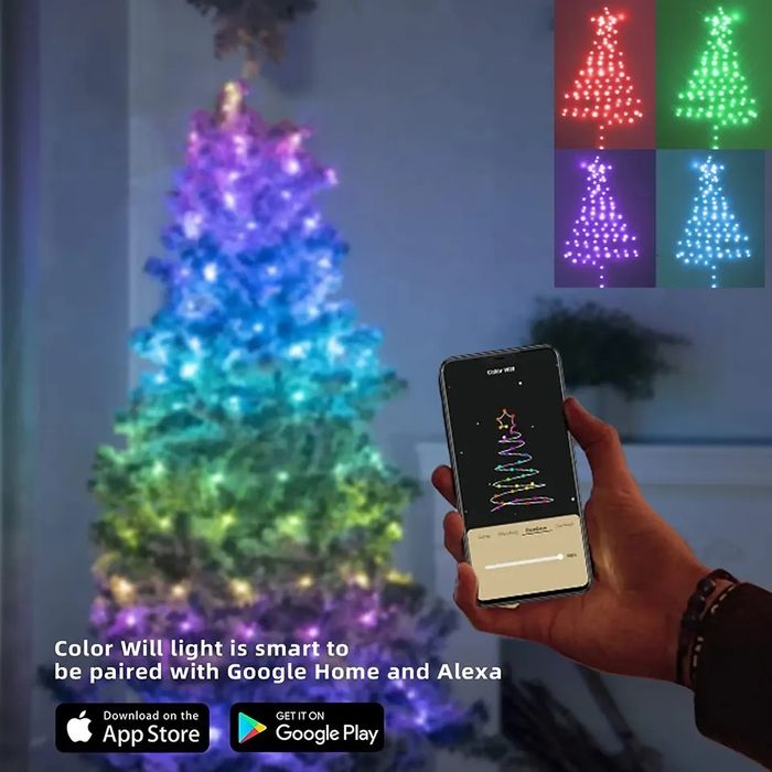 Lampki choinkowe z pilotem bluetooth
