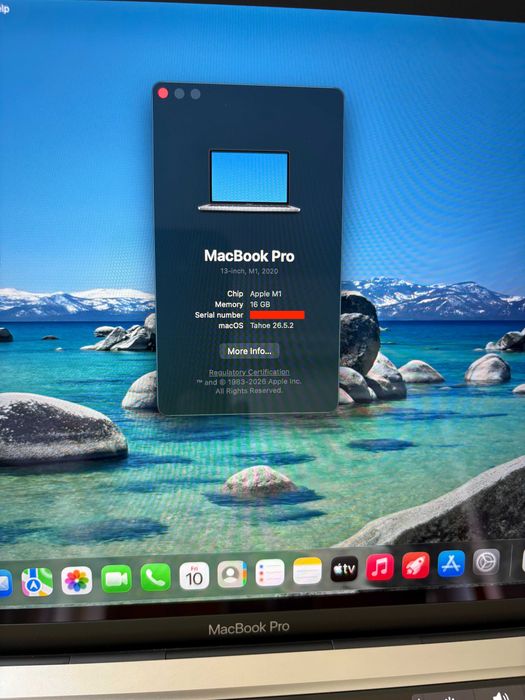 MacBook Pro 13,3" (2020) M1 16GB RAM 512GB SSD A2338 Bateria 84% Excelente Estado