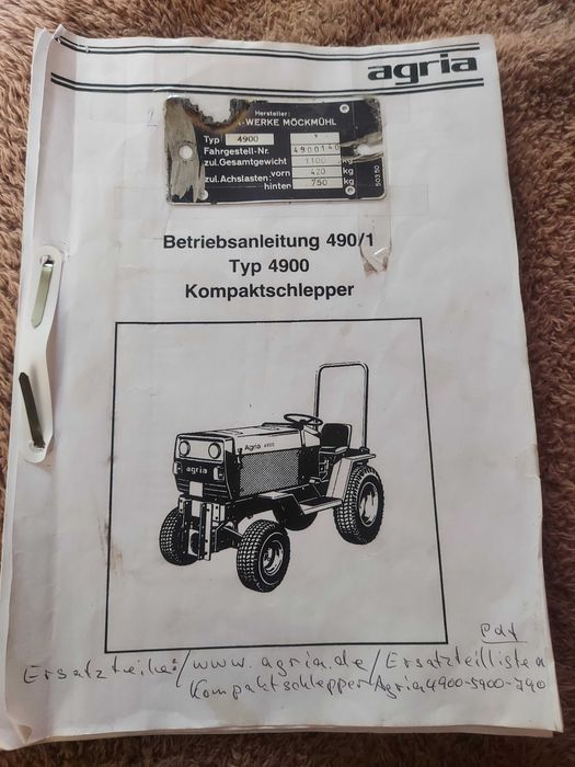 Traktorek,ciągnik Agria 4900 Diesel