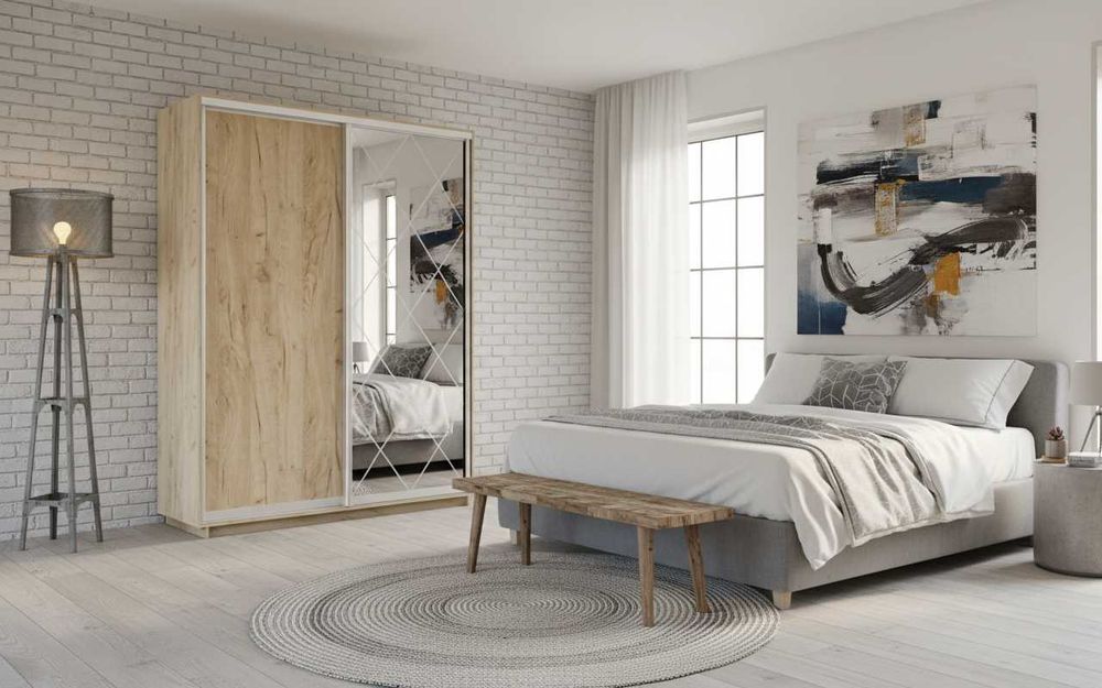 Шкаф-купе 1200×600×2200 в цвете дуб крафт серый