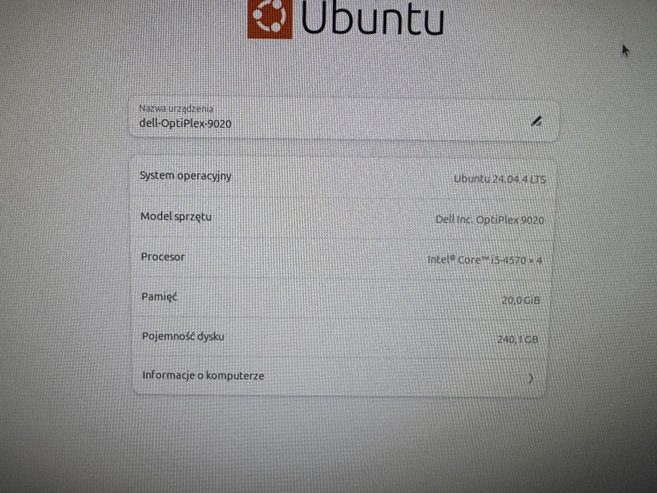 Komputer Dell Optiplex 9020/ 20 GB / 240GB / i5-4570
