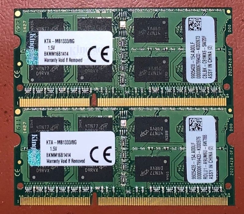 Память RAM 16GB (2x8GB) 32GB (4x8GB) PC3-10600 DDR3-1333 sodimm