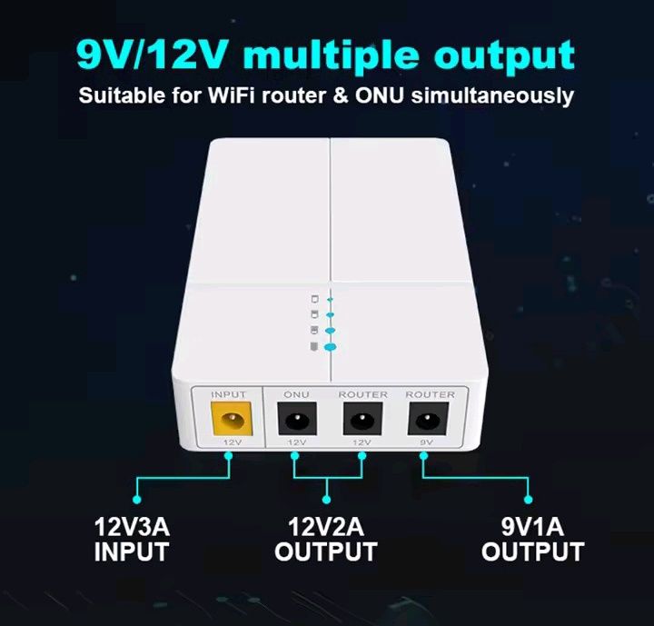УПС ДБЖ павербанк  для роутера и ONU UPS DC1018L  /  WGP 301 5в/9в/12в