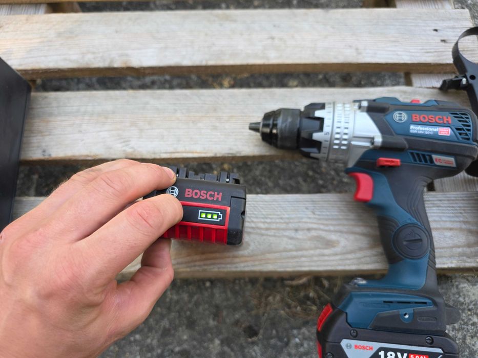 BOSCH GSR 18V-110C wkrętarko wiertarka 2x5ah ładowarka zestaw