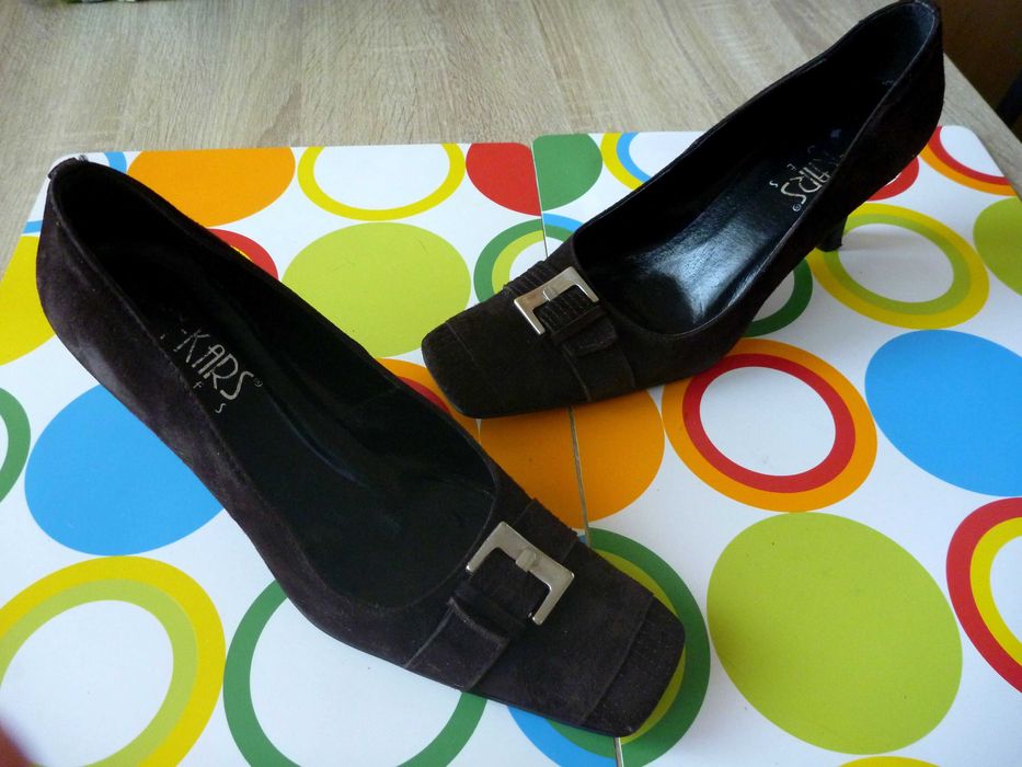 Brązowe czółenka ze skóry naturalnej LAN-KARS - 39