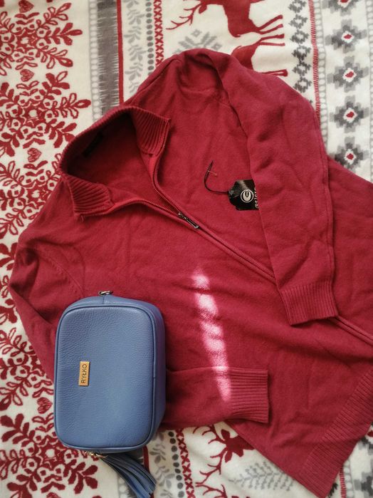 Malinowy sweter XL