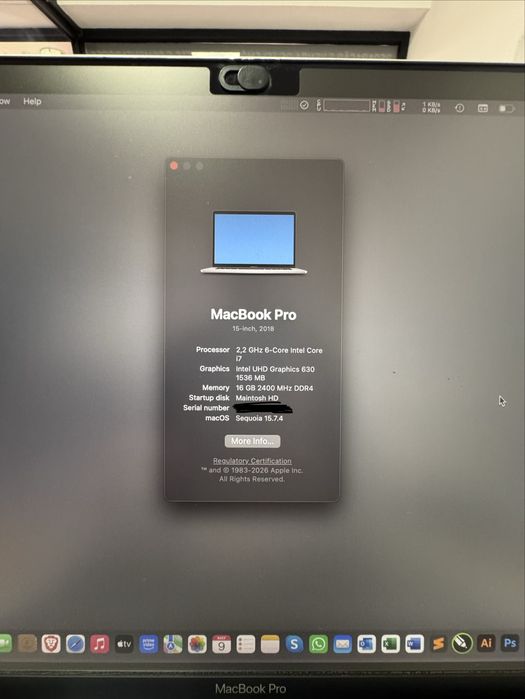 Macbook Pro 15” 2018