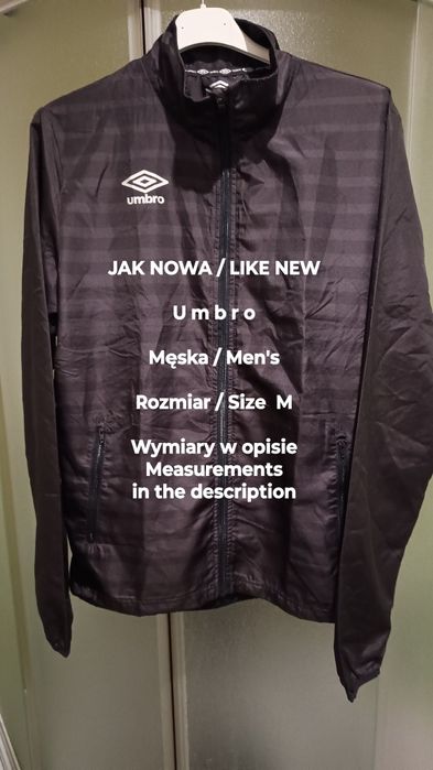 Umbro Męska kurtka sportowa wiatrówka, Rozmiar M