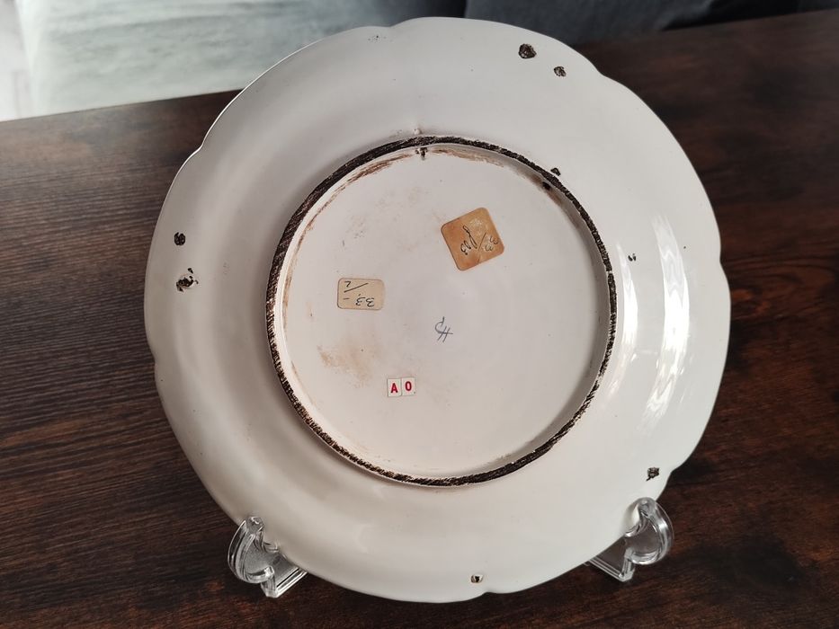 Francja Henri Chaumeil, fajans ręcznie malowany talerz lata 1920, 24см