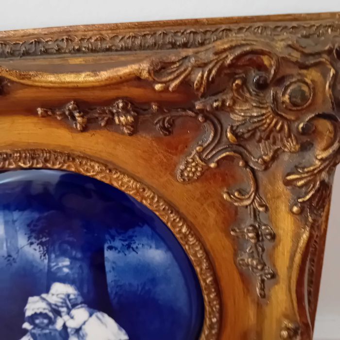 Quadro com pintura em esmalte em moldura dourada da Carvers & Gilders