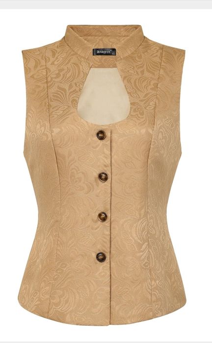 XL Allegra K Damska tradycyjna gorsetowa kamizelka Dirndl Garnitur bez