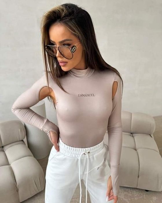 Body LaManuel Kream XS S M L biale beżowe czarna