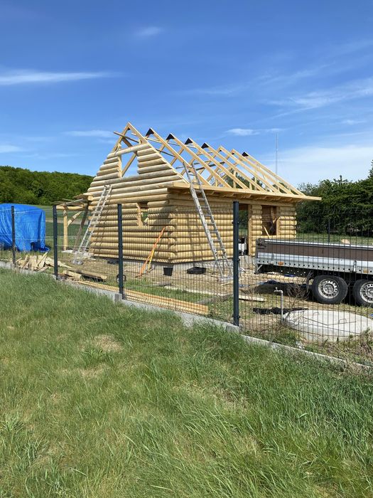 Sprzeda dom z bala półokrąglego 7mx5m budynek mozna zbudowac na zglosz