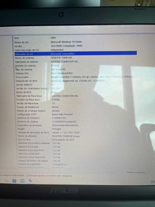 Asus X750JN - Computador