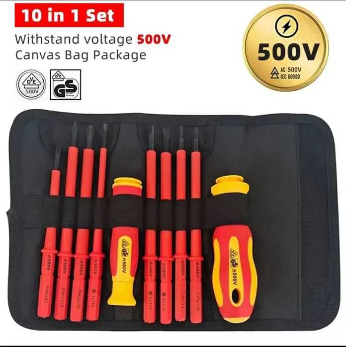 Універсальний набір діелектричних ізольованих викруток 10в1