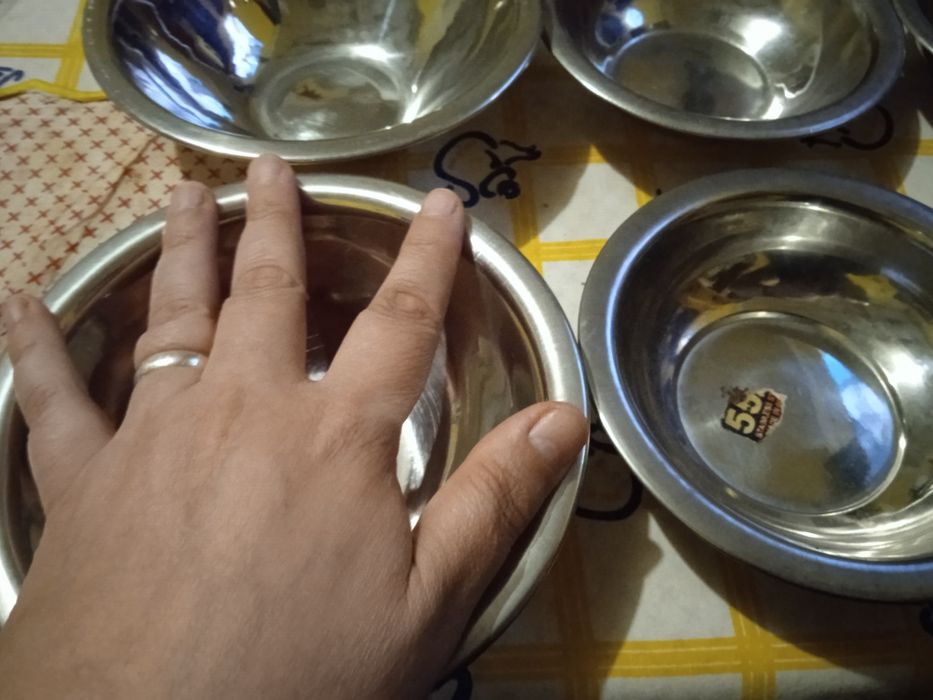 Conjunto de tigelas em aço inoxidável