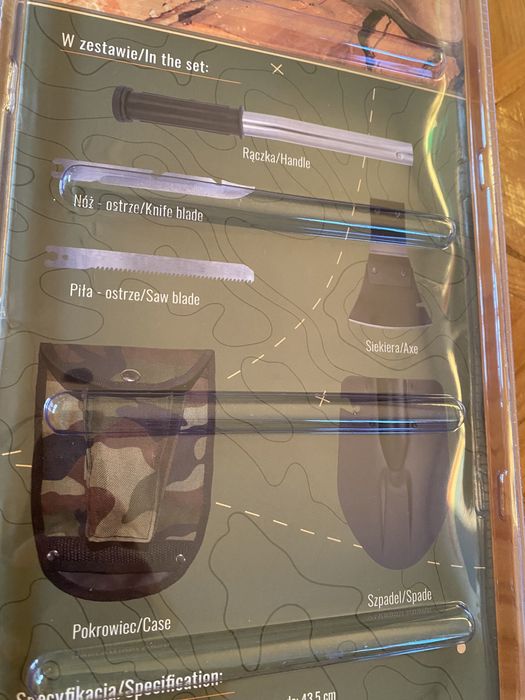 Saperka zestaw survival 6 w 1 siekiera/piła/nóż/szpadel