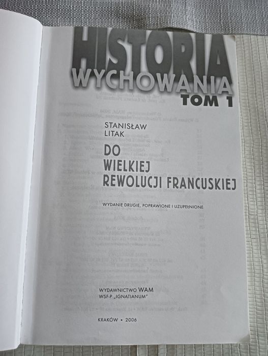 Historia wychowania Tom I