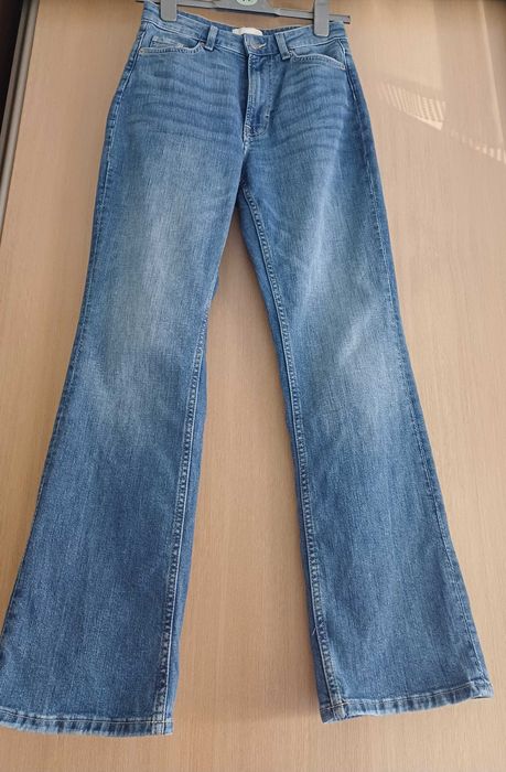 Spodnie jeansowe bootcut flare high jeans H&M