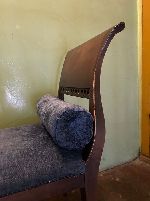 Ławka drewniana  - tapicerowana