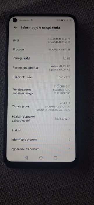 Smartfon huawei p40 lite E