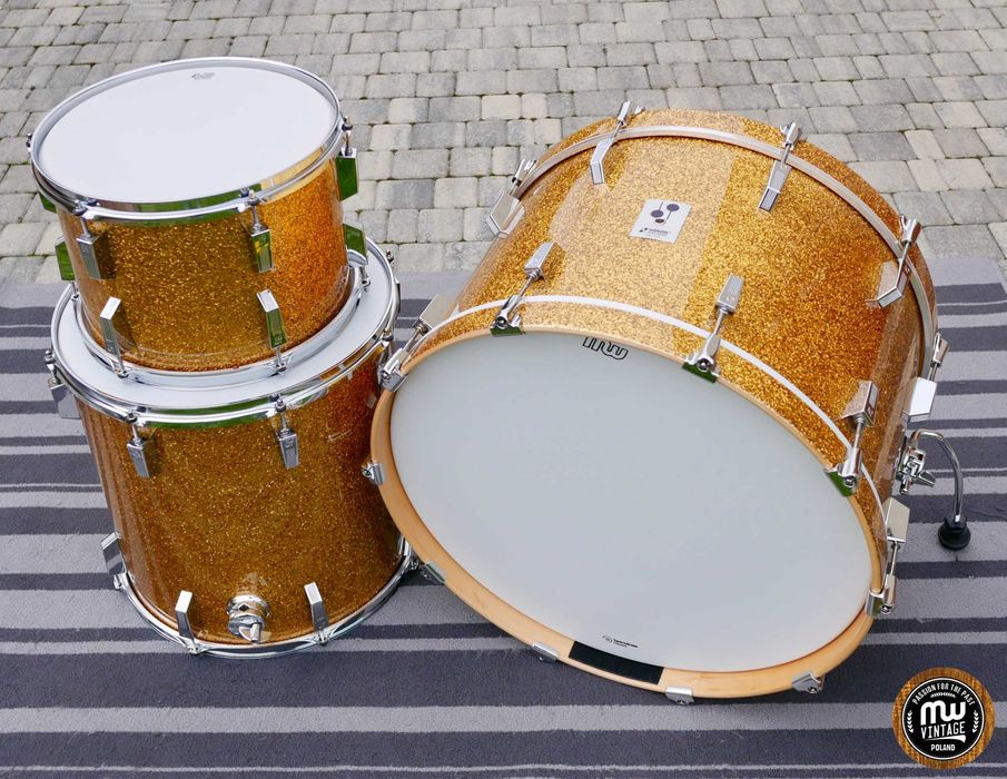 ‼️ Perkusja Sonor Phonic 22", 13", 16" Gold Sparkle Vintage ‼️