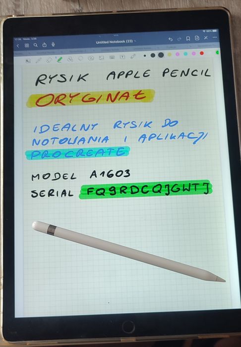 Apple Pencil 1 gen (A1603), oryginał.