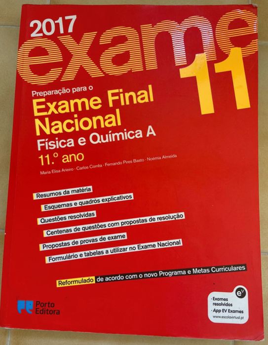 Livro de preparacao para exame de 11 ano de Fisica  Quimica daporto ed