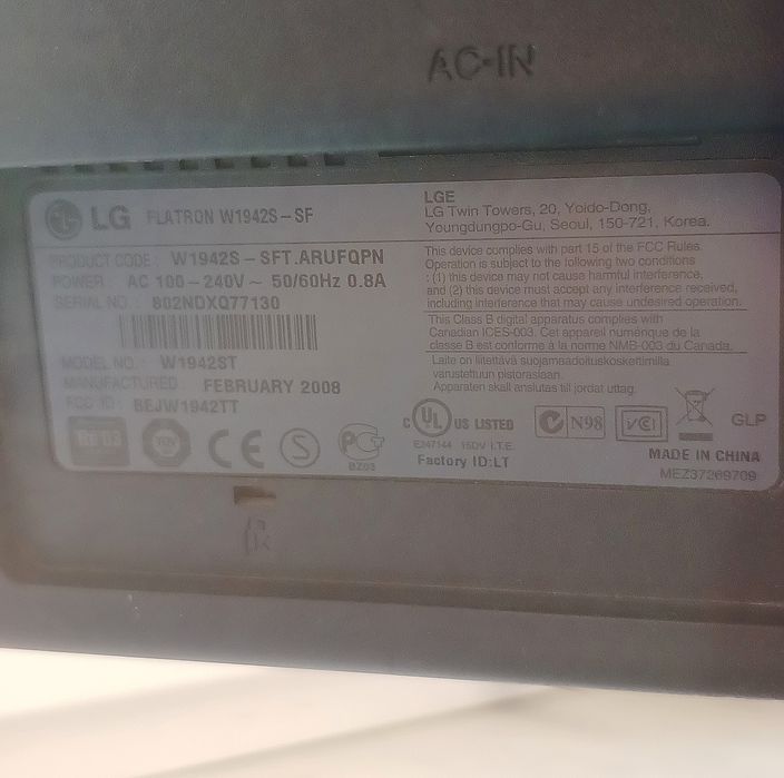 МОНИТОР LG flatron V1942S-SF Б/У