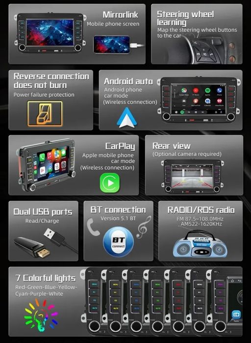 ‼️Магнітола Android ‼️ VW, Skoda, Seat, Carplay, Android Auto
