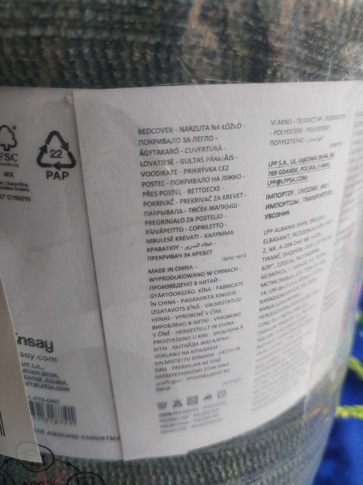 Narzuta na łóżko butelkowa zieleń 130 *160